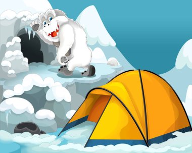 yeti ile mutlu ve komik sahne