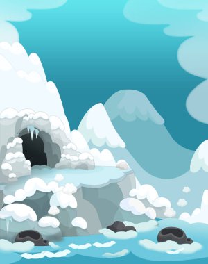 çizgi film kış komik sahne