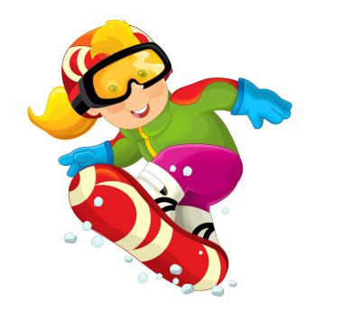 Çizgi film snowboard - kız 