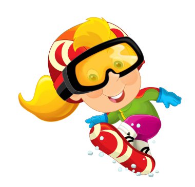 Çizgi film snowboard - kız 