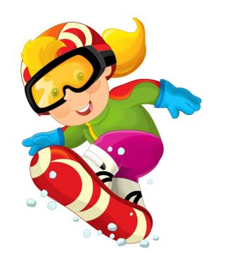Çizgi film snowboard - kız 