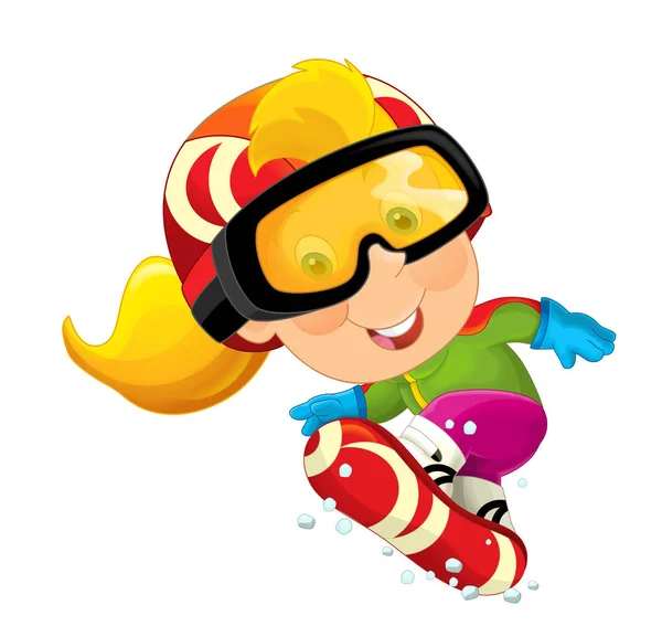 Cartoon snowboarder - girl — Stock Photo, Image
