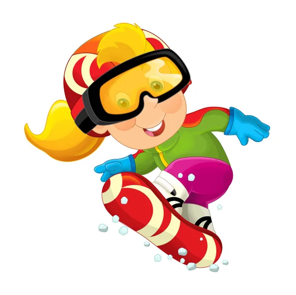 Cartoon Snowboarder - Mädchen — Stockfoto
