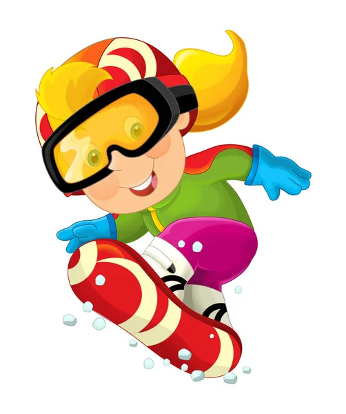 Cartoon snowboarder - fille — Photo