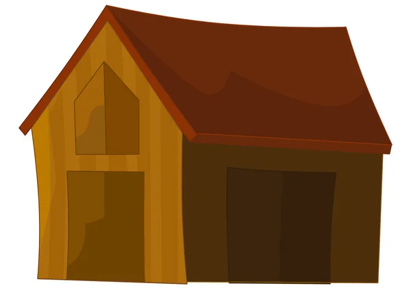 Old cartoon wooden house — Stock Vector