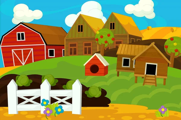 Letní scéna farmy — Stock fotografie