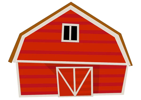 Red farm house — Stock Vector