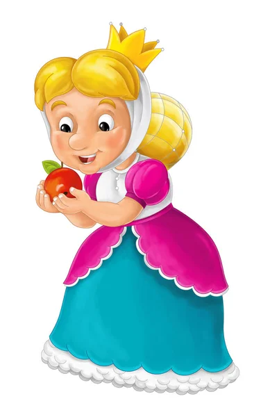 Königliche Prinzessin mit Apfel — Stockfoto