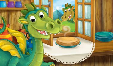 tabak krep yakınındaki iki ejderha