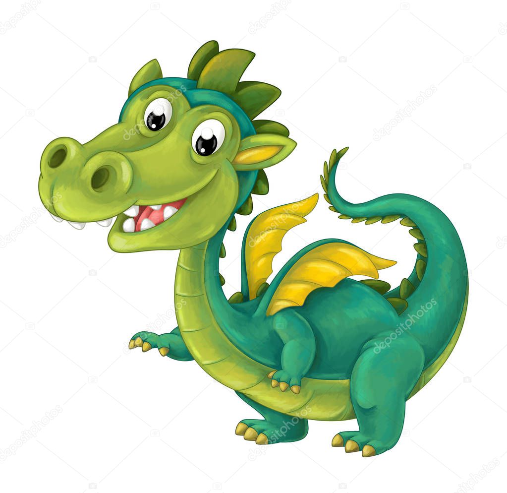 smiling green dragon   