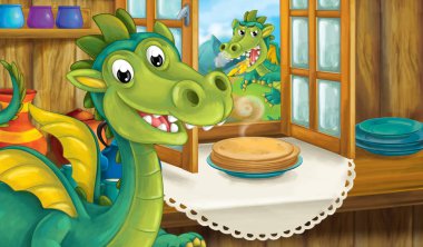 pasta ve iki ejderha ile ev