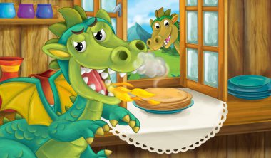 pasta ve iki ejderha ile ev