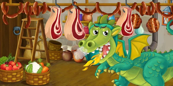 dragon stealing food