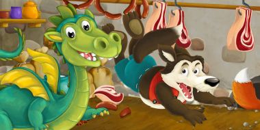 Kurt ve yiyecek çalmak dragon