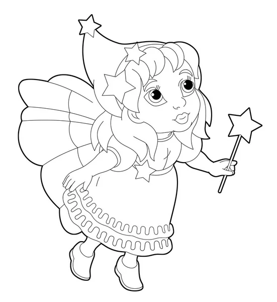 Fairy flying and holding wand — Stock Photo, Image