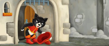 Karikatür kedi castle yakınındaki 