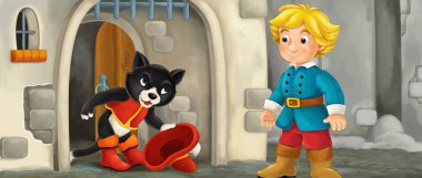 Kral ile karikatür kedi