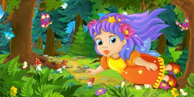 Fairytale ormanda uçan büyücü