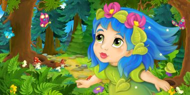 Fairytale ormanda uçan büyücü