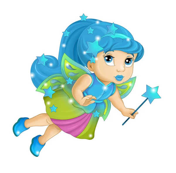 cartoon fairy holding wand