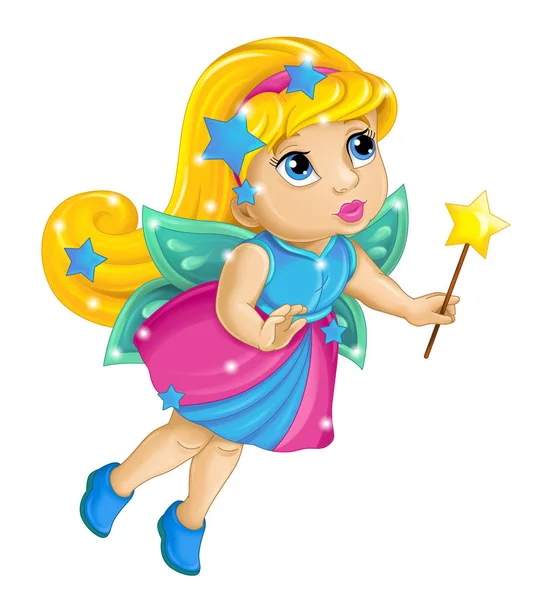 cartoon fairy holding wand
