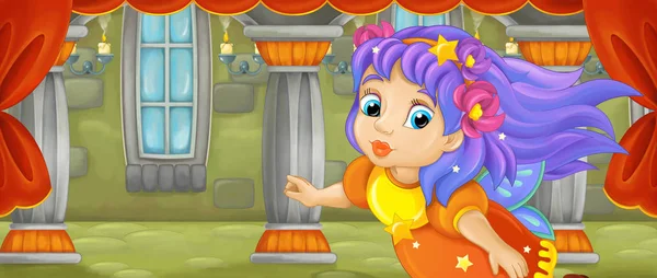 çizgi film renkli büyücü kadın