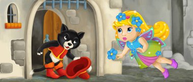 büyücü ile karikatür kedi