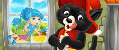 renkli peri ile kedi