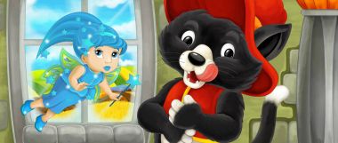 renkli peri ile kedi