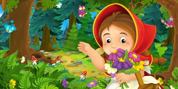 Orman sepete kızla çizgi film