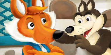 çizgi film fox kurt içinde ev ile