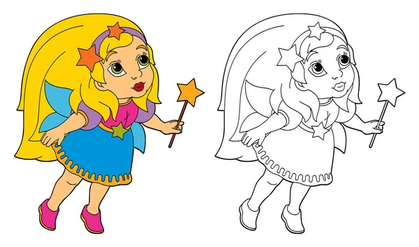 Cartoon fairy innehav wand — Stockfoto