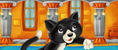 çizgi film siyah kedi