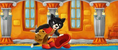 çizgi film siyah kedi