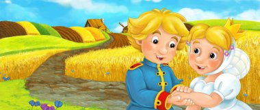 Çizgi film kraliyet çift