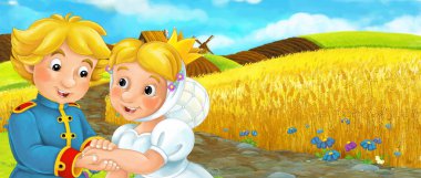 Çizgi film kraliyet çift