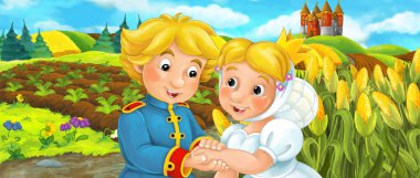 Çizgi film kraliyet çift