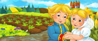 Çizgi film kraliyet çift