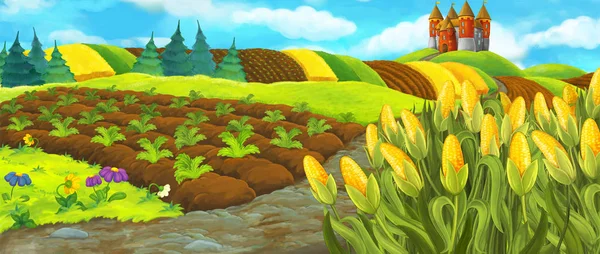 Gyönyörűen színes farm jelenetet — Stock Fotó