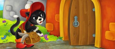 çizgi film siyah kedi