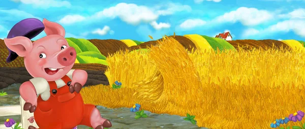 Domuz ile karikatür komik sahne