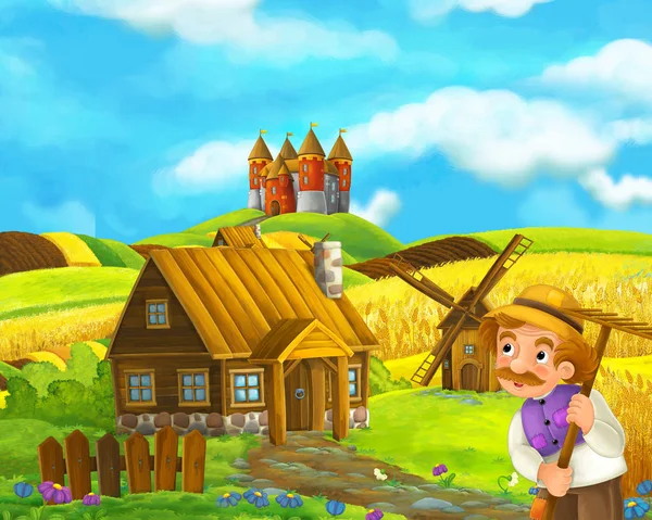 Çiftçi komisyon önünde geleneksel köy ile