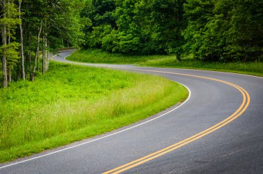 Eğri boyunca Skyline Drive, Shenandoah Milli Parkı, Virginia