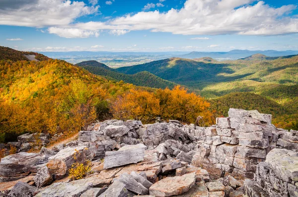 Widok jesienny shenandoah valley i fr blue ridge mountains — Zdjęcie stockowe