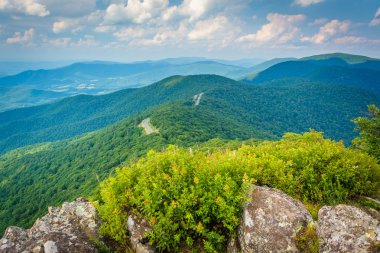 Blue Ridge Dağları üzerinden küçük taşlı adam Cliffs, görünümünü ben