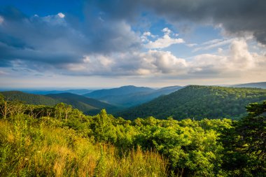 Blue Ridge dağlarının manzarası sürücüden, Shenando görünümünü