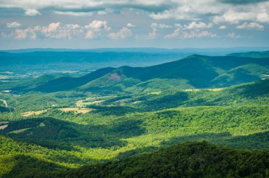 Blue Ridge dağlarının manzarası sürücüden, Shenando görünümünü