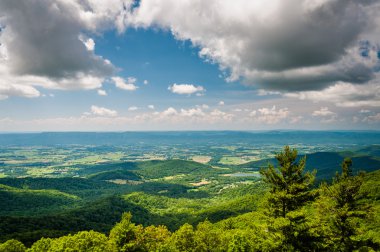 Blue Ridge dağlarının manzarası sürücüden, Shenando görünümünü