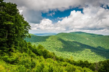 Blue Ridge dağlarının manzarası sürücüden, Shenando görünümünü