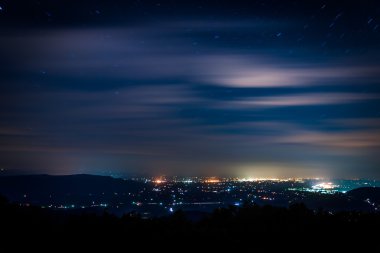 View of the Shenandoah Valley at night, seen from Skyline Drive  clipart